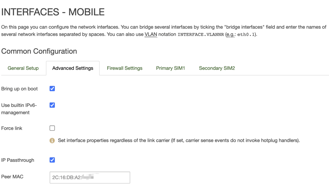 4G Router Bridge Mode - Passthrough IP to Peered MAC Address