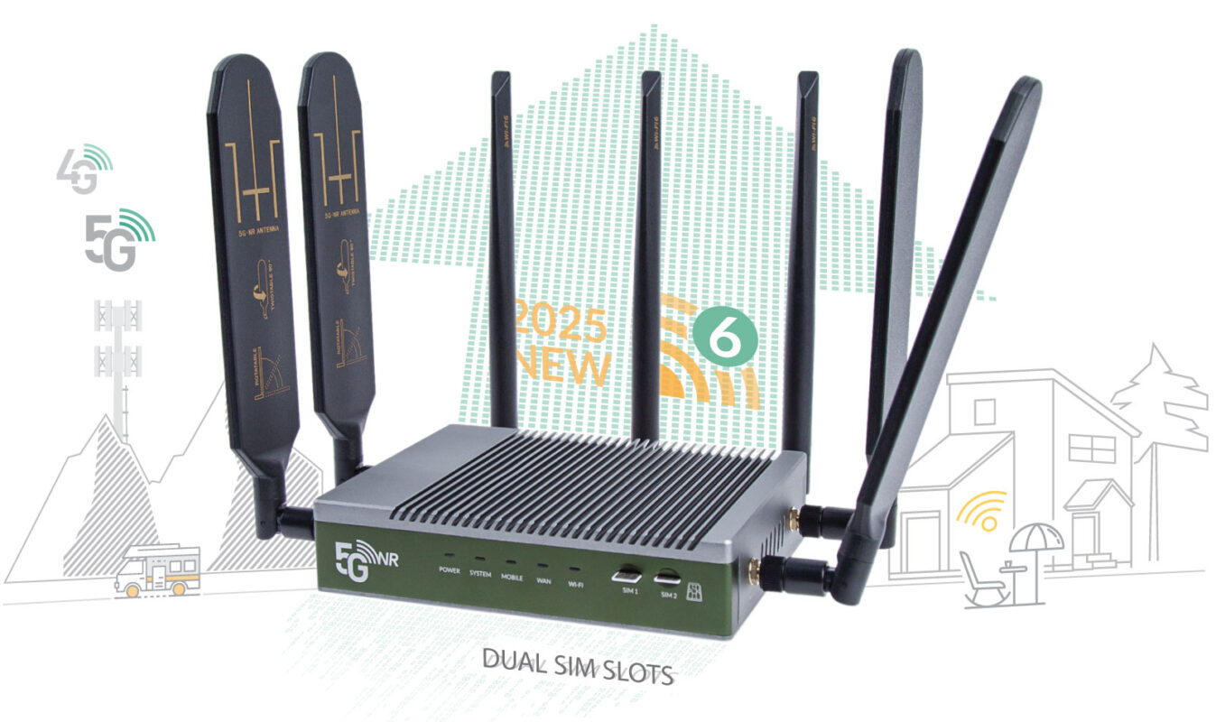 5G Cellular WiFi6 Router Rugged SIM Card Modem Internet