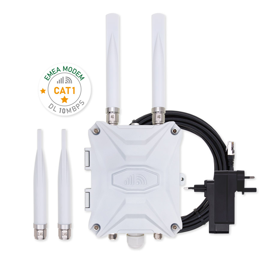 EMEA Europe UK Outdoor CAT1 LTE Router 4G WiFi Gateway