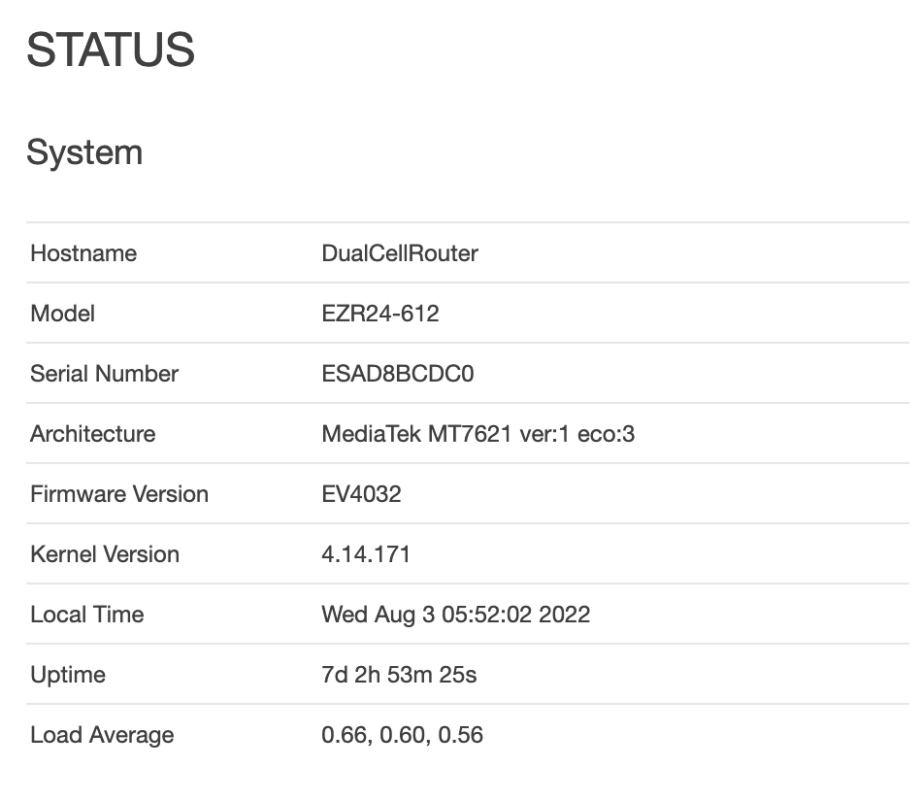 EV4030 4G Router EZR24 Series Firmware Releases