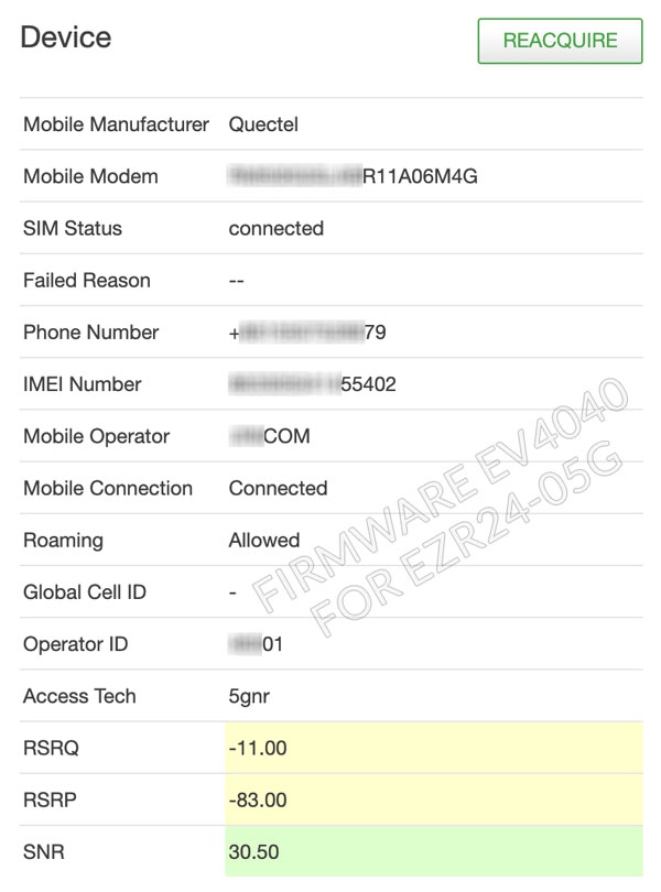 5G Router Firmware Upgrade EV4040