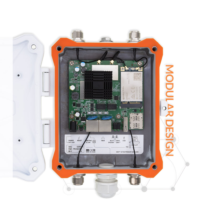 Outdoor 4G LTE Router Modular Design Enclosure with Waterproof Enclosure