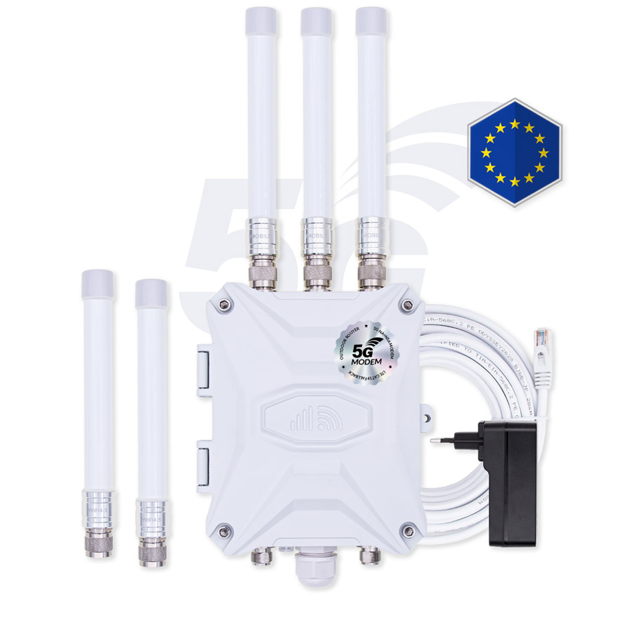 Europe Outdoor 5G Router Dual SIM Modem External Antennas