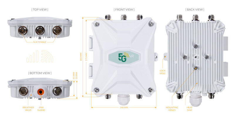 Outdoor 5G Modem WiFi6 Waterproof Mobile Internet Gateway